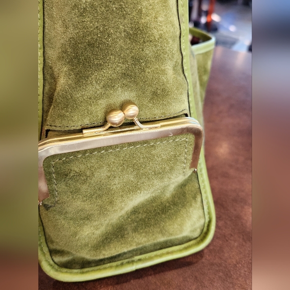 Coach Bleeker Street Haversack Limited Edition Green Suede Purse - Picture 5 of 14
